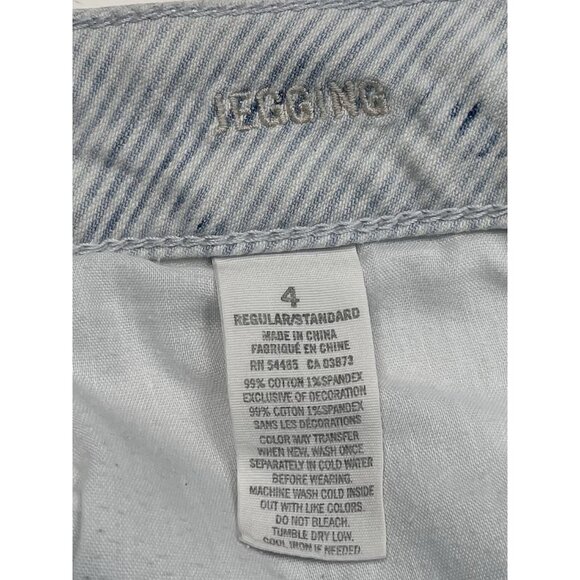 AMERICAN EAGLE Womens SIZE 4 Light Wash Pinstripe Stretch Denim JEGGINGS Jeans - Picture 5 of 5